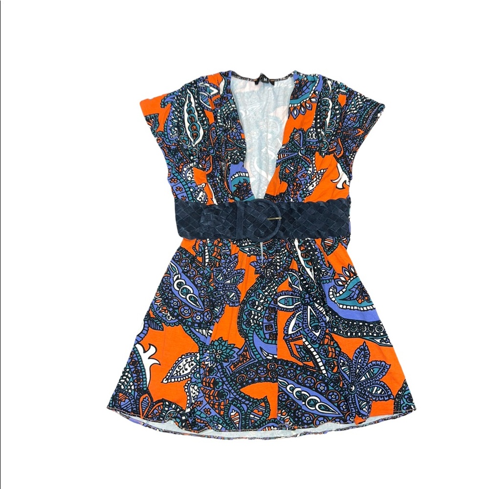 Sky Belted V-Neck Top